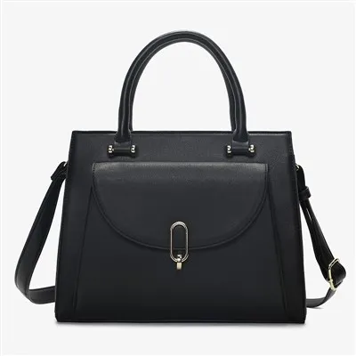 حقيبة يد جلدية كبيرة الحجم ذات علامة تجارية مربعة الشكل